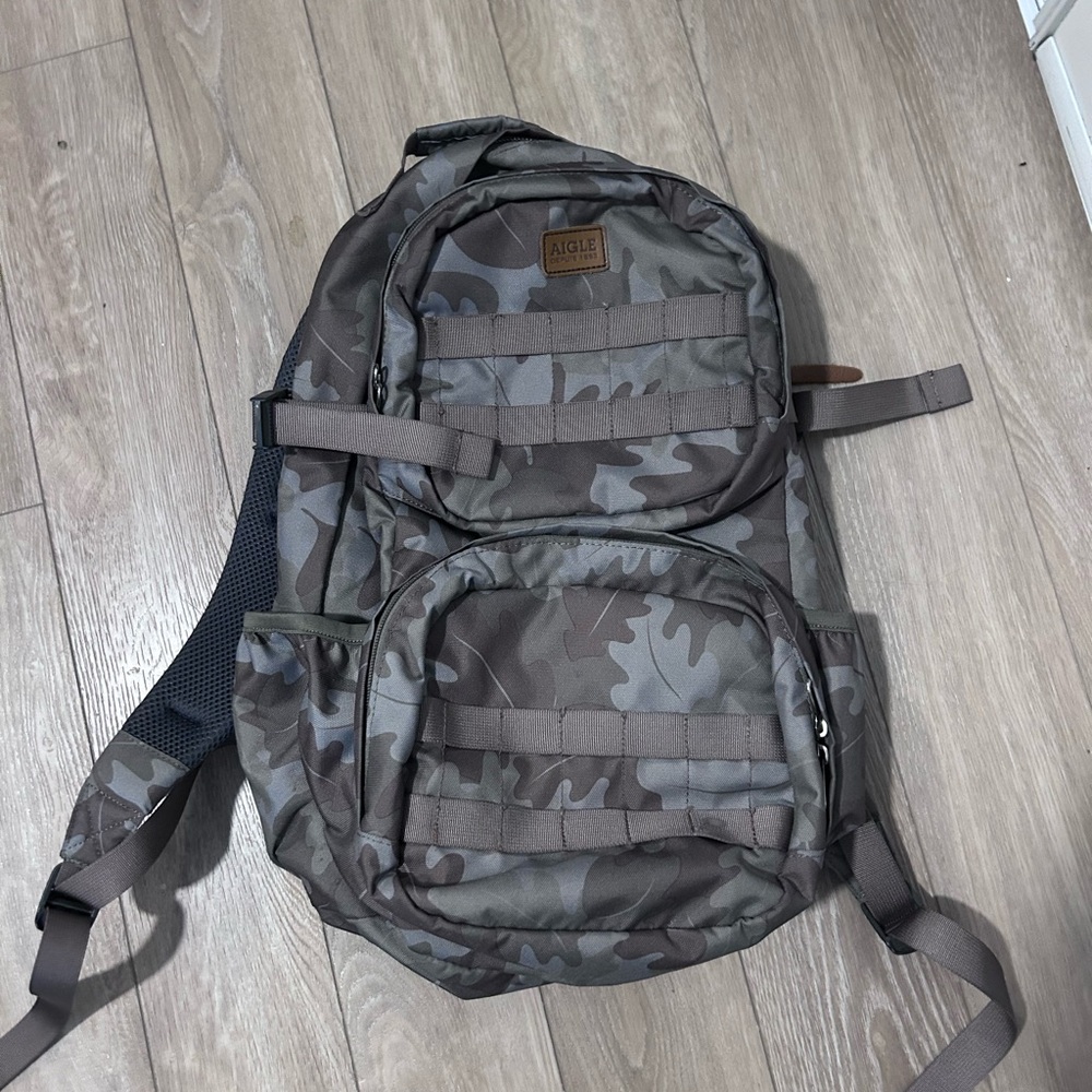 Aigle Gray/Green Camo Backpack